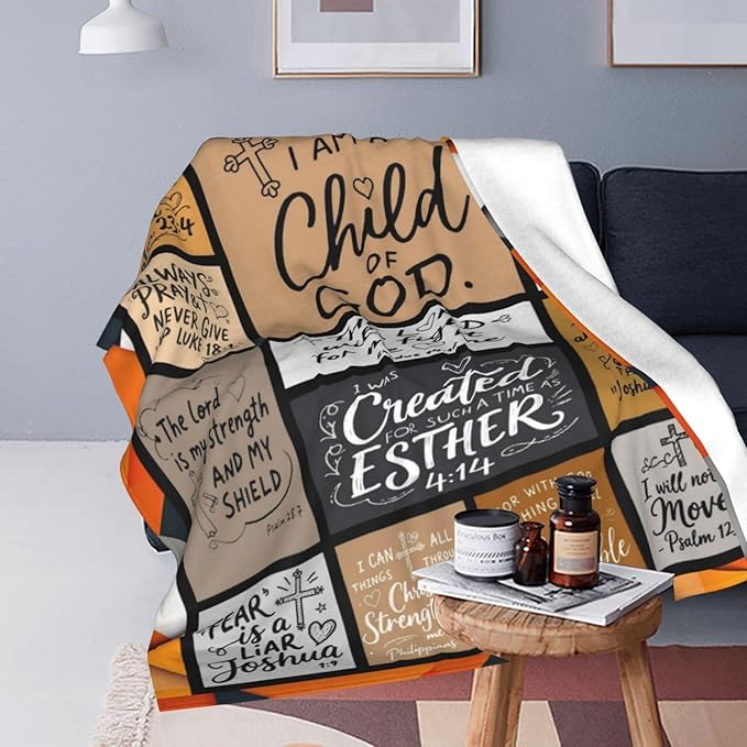 Christian Gift for Women, Bible Inspirational Throw Blanket for Couch, Soft Flannel Blanket, 40"x 50" Prayers Blankets for Bedroom Sofa Living Christmas Halloween Decoration