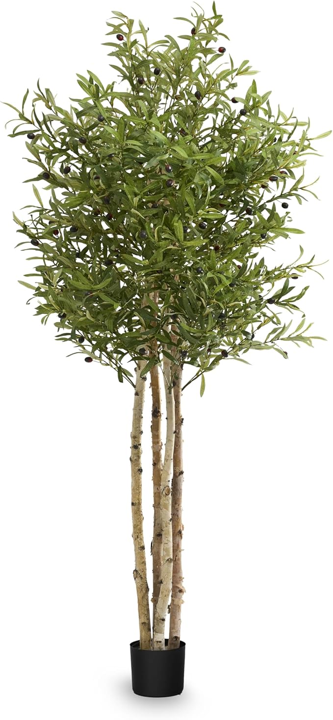 Maia Shop Decorative Artificial Plants - Artificial Olive Tree 6.5ft Natural Trunks, Big Artificial Plant, Home Decor, Artificial Tree