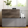 Stackable Storage Drawers, Wooden Drawer Storage Organizer, Modern Nightstands with Wooden Drawers, Small Storage Cabinet, Modular Design, Available in 2 Sizes for Versatile Use Grey and Walnut