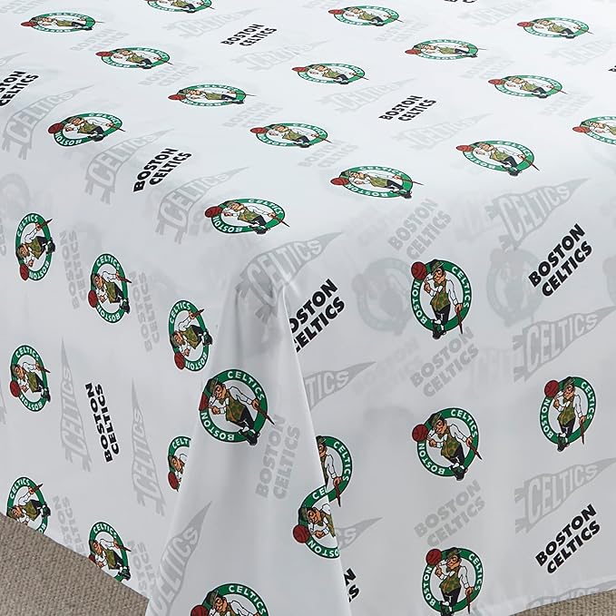 Officially Licensed Boston Celtics NBA Twin Size Sheet Set – Soft Team Logo Bedding for Dorms, Bedrooms, Fan Caves & Game Day Style