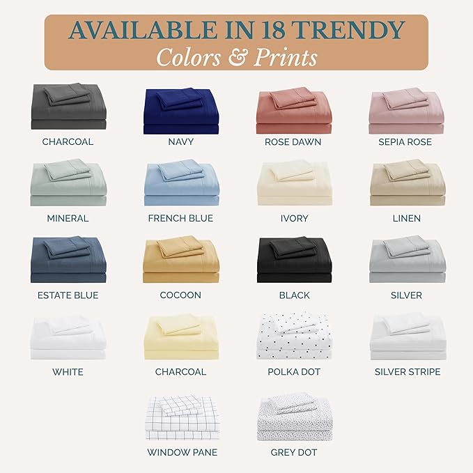 Casa Platino Full Size Sheets, Pre-Washed Full Bed Sheet Set, Ultra Soft & Breathable Cooling Sheets, 100% Brushed Microfiber Sheet Set, Full Sheet Set Deep Pockets - Linen