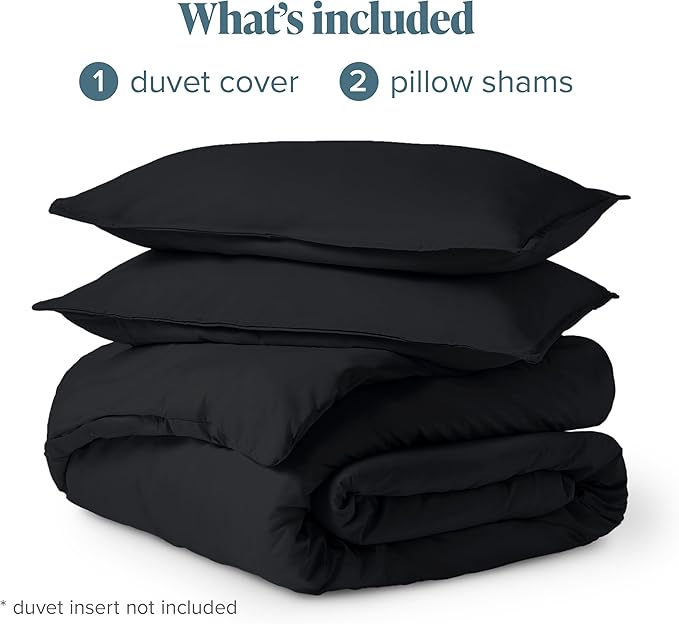 Bare Home Bedding Duvet Cover Queen Size - Premium 1800 Super Soft Collection - Lightweight, Cooling Duvet Cover - Soft Breathable Bedding (Queen, Black)