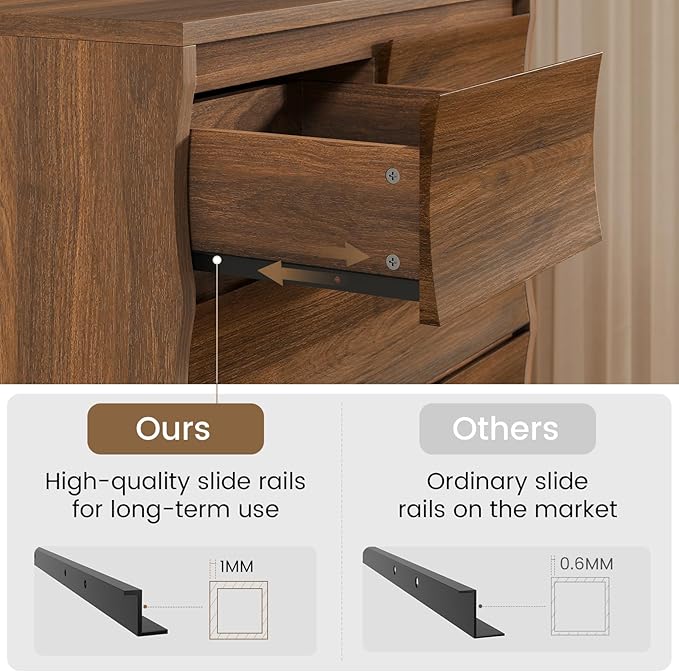Tall Dresser for Bedroom, 52.8" Tall Dresser with 7 Drawers, Wood Dressers & Chests of Drawers, Accent Upright Drawer Organizers for Closet, Hallway