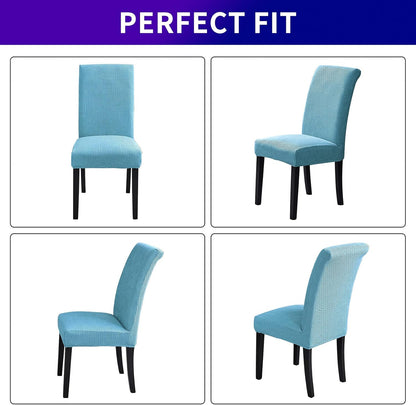 Howhic Stretch Chair Covers for Dining Room Set of 2, Removable Washable Dining Room Chair Covers, Dining Chair Slipcovers Seat Protector, Great Decoration for Home and Banquet (Dusty Blue, 2 Pack)