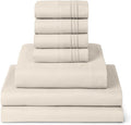 Mellanni Split King Sheet Set - 7-Piece Iconic Collection Bedding, (Including 4 Pillowcases), 16-Inch Deep Pocket, Easy Care, Extra Soft, Cooling Sheets, Brushed Microfiber - Golden Ivory