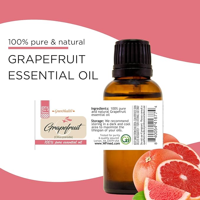 Grapefruit Essential Oil - 16 fl oz - Aluminum Bottle - 100% Essential Oil - GreenHealth