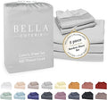 Bella Coterie Luxury Bamboo Viscose Split King Size Sheet Set | 2 Fitted Sheets for Sleep Number & Adjustable Beds | 100% Organically Grown | Cooling & Ultra Soft | 18” Deep Pocket [Grey Mist]
