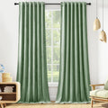 Sage Green Velvet Curtains for Bedroom, Thermal Insulated Room Darkening Luxury Blackout Curtains 90 Inches Long Back Tab Rod Pocket Window Drapes for Living Room Nursery, W52 x L90, 2 Panels