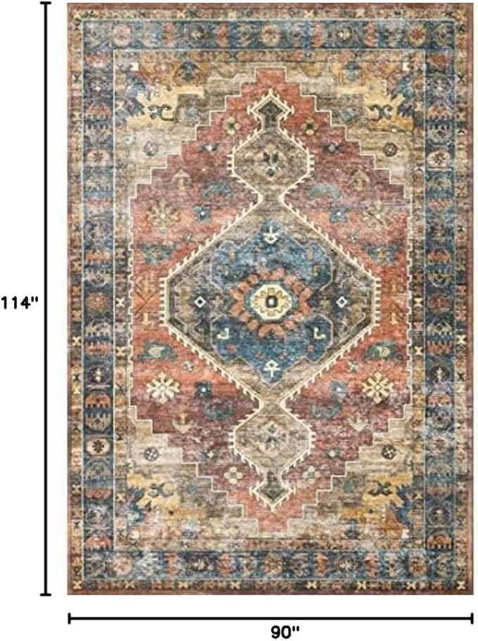 Loloi Skye Collection SKY-11 Rust/Blue 7'-6" x 9'-6" Area Rug