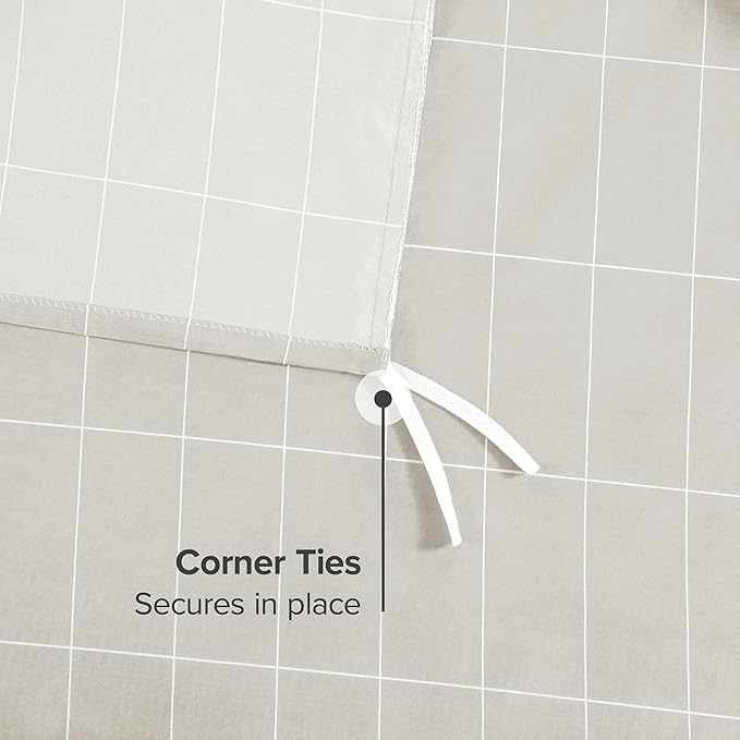 Bare Home Bedding Duvet Cover King Size - Premium 1800 Super Soft Collection - Lightweight, Cooling - Soft Breathable Bedding Duvet Cover (King, Grid - Stone/White)