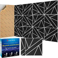 12 Pack 2-Layer Soundproof Wall Panels, 12 x 12 x 0.43 in Sound Proof FoamPanels for Walls, 0.9lb/ft* High Density, Thicker 0.43 in, 3D AcousticPanels,Artistic Noise Dampening Panels Black&White