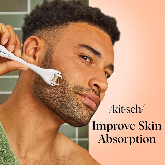 Kitsch Derma Roller – Skin Care Tool & Face Roller for Boosting Absorption of Serums & Oils - Beard Derma Roller for Men - Easy-to-Use Beauty Roller for Skin, Beard & Hair Growth
