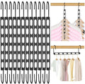 12 Pack Space Saving Hangers for Clothes, Collapsible Metal Hangers Organizer, Clothes Space Savers, Closet Organizers and Storage, Dorm Room Essentials, Black