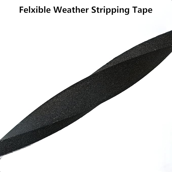 Weather Stripping Door Seal Strip, Strong Adhesive, Weatherproof, Reduce Noise, Gap Filler, Foam Insulation Tape for Doors and Windows (1/2 in x 1/4 in x 13 Ft)