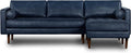 Poly & BARK Napa Right-Facing Sectional Sofa – 104.5” Italian Leather Sectional with Chaise – Midnight Blue – Full-Grain Pure-Aniline & Semi-Aniline Upholstery