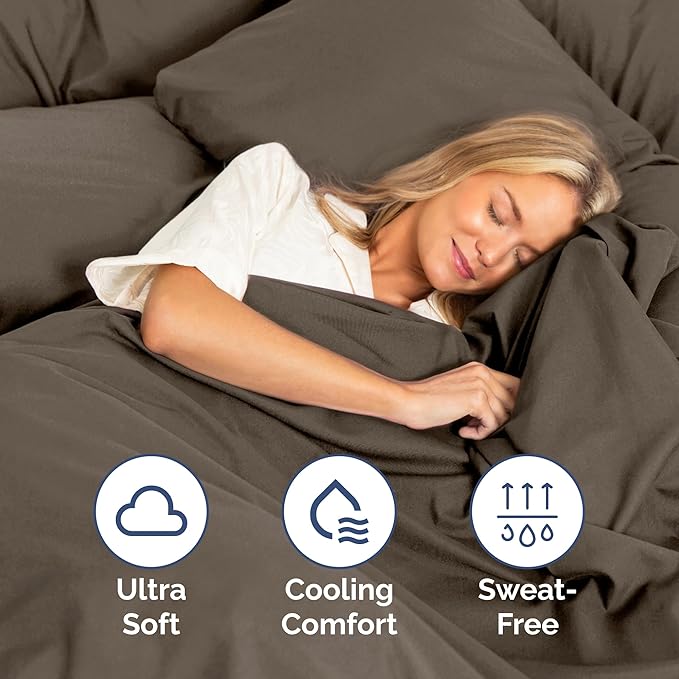 Twin Size 3 Piece Sheet Set - Extra Soft, Breathable & Cooling Sheets - Hotel Luxury Durable Bed Sheets for Women & Men - Deep Pockets, Easy-Fit & Wrinkle-Free Sheets - Taupe Brown Oeko-Tex Bed Sheets