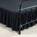 Bed Skirts Twin Size 18 Inch Ruffled Bed Skirt with Split Corners, 18 Inch Drop Dust Ruffle Bed Skirt with Platform, Black