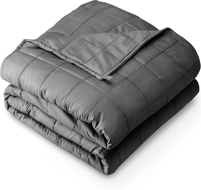 Bare Home Weighted Blanket Queen Size 22lb (60" x 80") for Adults - All-Natural 100% Cotton - Premium Heavy Blanket Nontoxic Glass Beads (Grey, 60"x80")