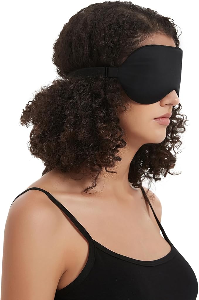 Alaska Bear Sleep Mask Silk Cover Eye Contour for Pressure-Free Sleeping, Upgrade Over Conventional Flat Satin Eye Masks, Machine Washable