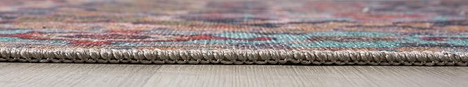 Keen Home Design 5x7 Rug - Machine Washable Area Rug with Non-Slip Backing, Ideal for Living Room, Dining Room, Bedroom - Vintage, Easy Clean, Durable, Low Pile Rug - (5' x 7')