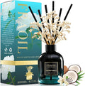 Coconut Vanilla Reed Diffuser, Reed Diffuser Set 6.7 fl oz (200 ml) with 6 Reed Sticks, Home Fragrance Reed Diffuser for Bathroom Shelf House Bedroom Office Decor