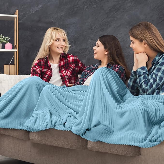 Buryeah 12 Pcs Flannel Throw Blanket Bulk 50 x 60 in Sleepover Blanket Outdoor Wedding Throw Lightweight, Oeko-tex Standard 100 Certified for Sofa Homeless Gifts (Teal)