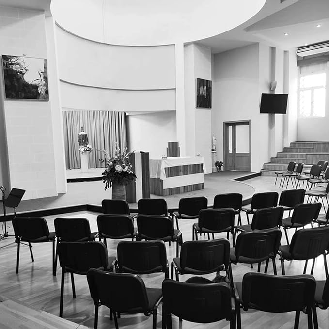 VINGLI Waiting Room Chairs - 5-Pack Black Mesh Church & Conference Room Chairs, Armless Stackable Office Guest & Reception Chairs for Meeting Room & Office Lobby