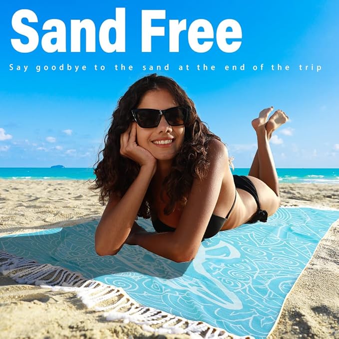 Turkish Beach Towel Quick Dry Absorbent Cotton Lightweight Thin Bathroom Bath Pool Swim Towels Extra Large Oversized Sand Free Beach Accessories Essentials Stuff Cloud Gift for Adults