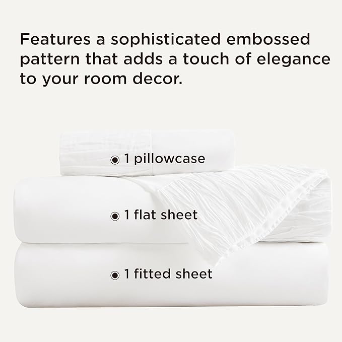 Bedsure Twin XL Sheet Sets Dorm Bedding - 3 Pieces Soft Extra Long Twin Sheets, Hotel Luxury, Easy Care Microfiber for Women, Men, White