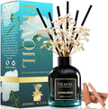 Sandalwood Reed Diffuser, Reed Diffuser Set 6.7 fl oz (200 ml) with 6 Reed Sticks, Home Fragrance Reed Diffuser for Bathroom Shelf House Bedroom Office Decor