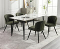 EALSON Modern Dining Chairs Set of 4 Leather Upholstered Accent Dining Room Chairs with Metal Legs Comfortable Armless Kitchen Chairs for Living Room/Dining Room,Green