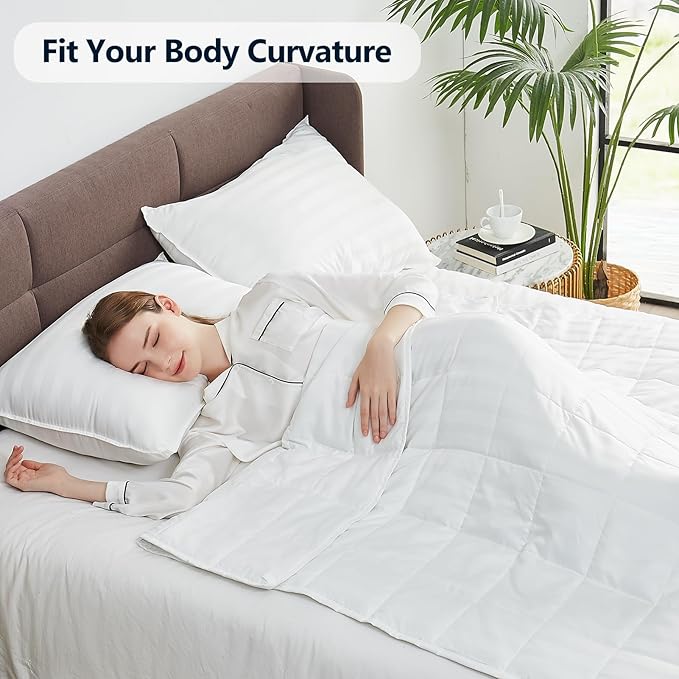 Weighted Blanket Queen Size (60"x80" 12lbs),Ultra Soft and Cozy Cooling Weighted Blanket Queen Size for Adult,Heavy Blanket with Machine Washable Soft Blanket, White