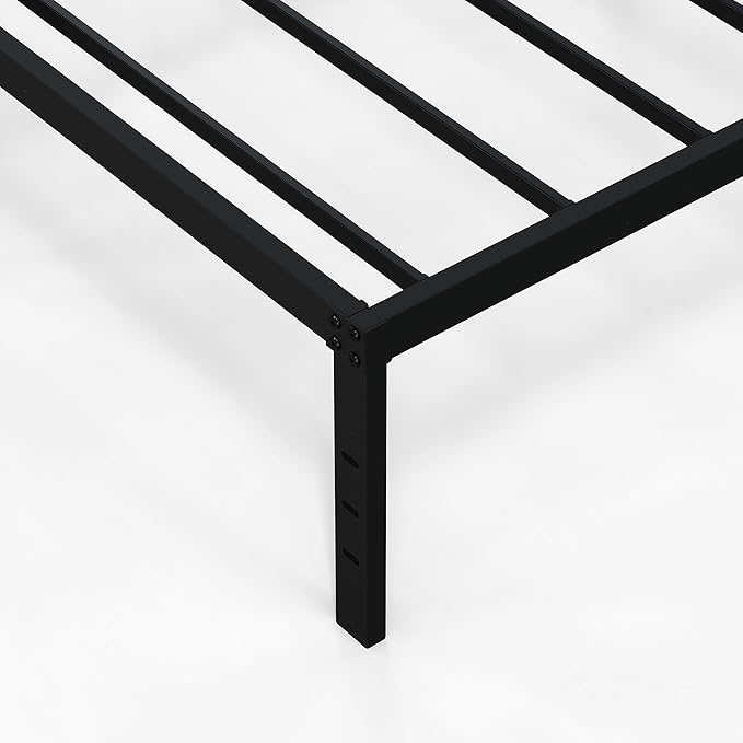 18 Inch Narrow Twin Bed Frames Heavy Duty No Box Spring Needed Metal Platform with Maximum Storage, Easy Assembly, Noise Free, Black