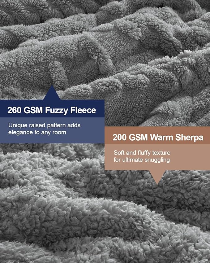 Super Fuzzy Soft Sherpa Fleece Weighted Blanket, 20 lbs Dual Sided Fluffy Heavy Weighted Blankets for Adults - No Bunching with Double Layers of Soft Inner Lining (80"x 87", 20 Pounds)
