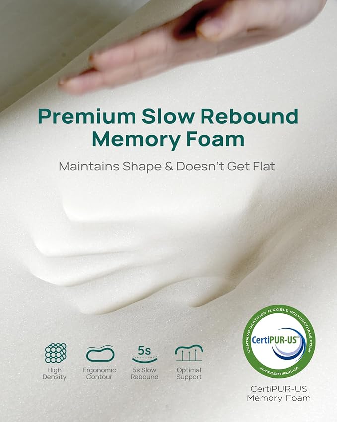 Ergonomic Memory Foam Pillow - Orthopedic Cervical Support Pillow for Neck & Shoulder Pain Relief, Adjustable Contour Pillow for All Sleeping Positions，King Size