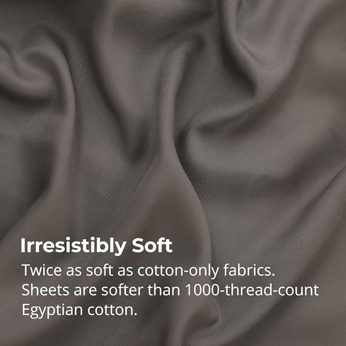 Cariloha Aloha Soft 4-Piece Sheet Set | Shade Gray | Split King | Made from 100% Viscose derived from Bamboo | Introductory Sheet Line