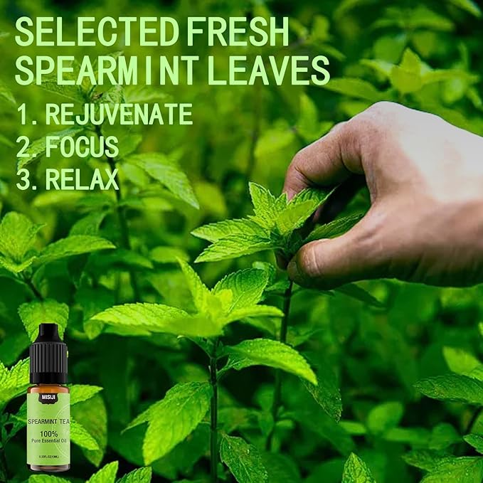 Essential Oil Blends, Essential Oils Set for Diffusers for Home, Well-Being Kit- Spearmint Tea, Calming, Dreams, Relaxing, Mood, Fresh Air Aromatherapy Oils for Humidifiers, Skin, 6x10ml