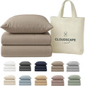 Egyptian Cotton Twin XL Size Sheets Set, 4 Taupe