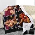 Custom Sherpa Fleece Blanket with Photos, Text, Soft, Warm, Fuzzy Personalized Couples Gifts for Boyfriend, Girlfriend