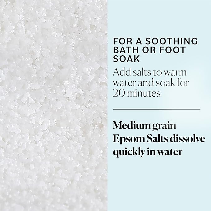 Sky Organics - Epsom Salt Bath Soak, 5 lbs - Magnesium Sulfate USP - 100% Pure, Medium Grain - Unscented - Soaking Bath Salts - Resealable Bag - Natural, Vegan & Cruelty Free - Self Care - Bath & Feet