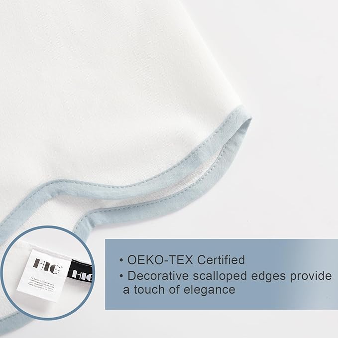 HIG Off-White Chic Twin XL Bed Skirt - Easy Fit Scallop Edge Pleated Bedskirts, 14 Inch Drop Anti-Slip Dust Ruffle, Thick Fabric for Enhanced Privacy, Pre-Washed for Long-Lasting Use(N60022)