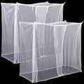 2 Pcs 4 Corners Mosquito Net for Bed Canopies Netting Bed Drapes Mesh for Twin Full Queen King Size Camping Home Outdoor Travel Dormitory(White,L87 X W79 X H79 Inch)