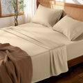 LBRO2M 100% Cotton Sheets Set Deep Pocket 19", 1000 Thread Count Full Size 4 Piece Bed Sheet Sets Soft Comfortable Bedding All Season (Full, Linen)