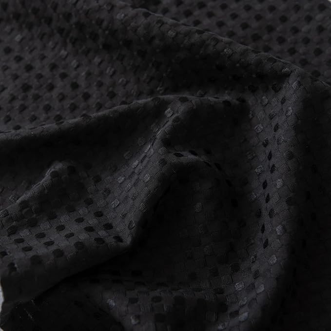 Queen Bed Skirt, Wrap Around Bed Skirt with Pleated Corner, 18 Inch Drop Pleated Waffle Weave Bedskirts, Anti-Slip, Microfiber, Black, 18'' Queen
