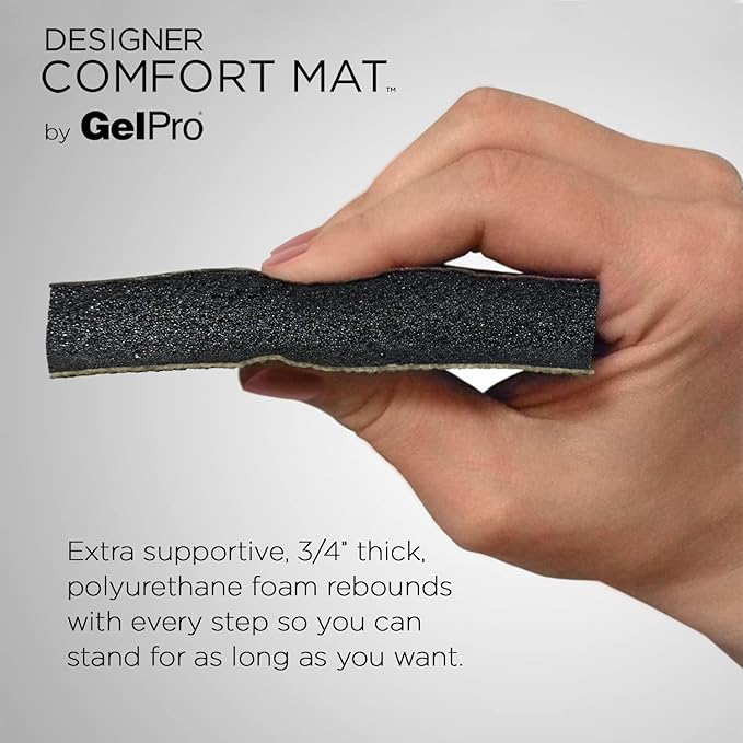 GelPro Stain Resistant Surface with 3/4 Thick Ergo-Foam Core for Health and Wellness, 20"x48", Leather Grain Cranberry