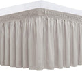 Biscaynebay Wrap Around Bed Skirts for King & Cal King Beds 16" Drop, Camel Grey Adjustable Elastic Dust Ruffles Easy Fit Wrinkle Resistant Silky Luxurious Fabric Machine Washable