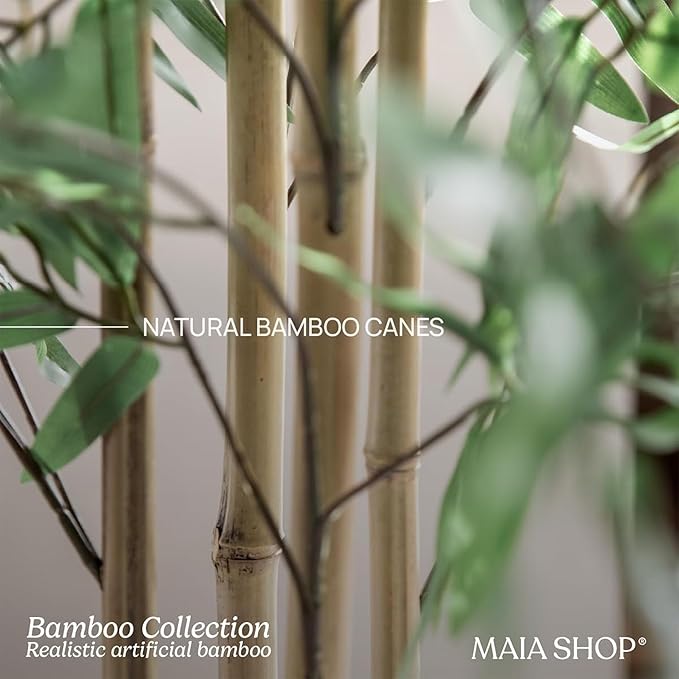 Maia Shop 71in Artificial Bamboo Tree Plant for House, Apartment or Office – Realistic Fake Indoor Plants for Living Room, Bedroom, Bathroom, Entryway or Patio – Faux Greenery for Home Décor