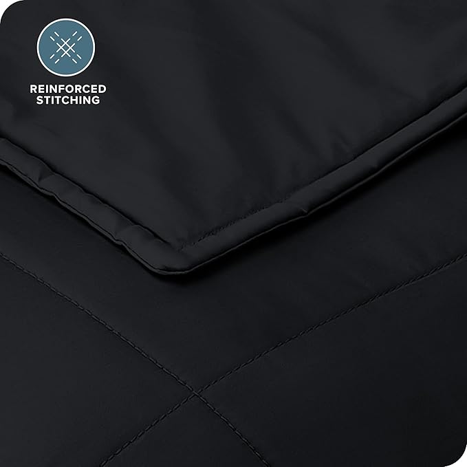 Bare Home Weighted Blanket King Size 25lb (80" x 87") for Adults - All-Natural 100% Cotton - Premium Heavy Blanket Nontoxic Glass Beads (Black, 80"x87")
