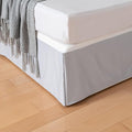 Queen Bed Skirt, Grid Plaid Soft Quadruple Pleated Ruffle Bed Skirt, Tailored Dust Ruffle 16 Inch Drop Easy Fit, Machine Washable (Silver Grey)