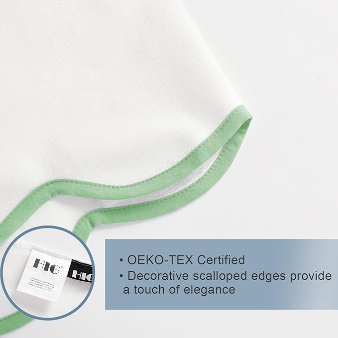 HIG Off-White Chic Twin XL Bed Skirt - Easy Fit Scallop Edge Pleated Bedskirts, 14 Inch Drop Anti-Slip Dust Ruffle, Thick Fabric for Enhanced Privacy, Pre-Washed for Long-Lasting Use(N60022)